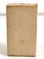Glasbehälter " Natr. bicarbon. plv "in der originalen Umverpackung.  Für Luftschutzzwecke. Datiert 1942 , Höhe 9 cm