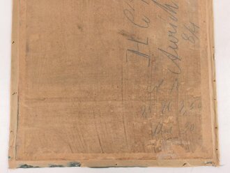 Schiesspreis Preussen, Infanterie Regiment 78. Erhabene Pappe auf Seide, Maße 68x85cm, das "Pickelhaubenemblem" liegt lose auf. Sehr dekorativ
