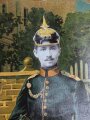 Schiesspreis Preussen, Infanterie Regiment 78. Erhabene Pappe auf Seide, Maße 68x85cm, das "Pickelhaubenemblem" liegt lose auf. Sehr dekorativ
