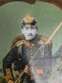 Schiesspreis Preussen, Infanterie Regiment 78. Erhabene Pappe auf Seide, Maße 68x85cm, das "Pickelhaubenemblem" liegt lose auf. Sehr dekorativ