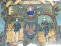 Schiesspreis Preussen, Infanterie Rgt. 78. Gerahmte, erhabene Pappe auf Seide,Maße 98 x 80cm, sehr dekorativ