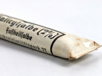 Tube "Fußheilsalbe" Wehrmacht , ungereinigt