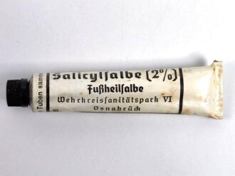 Tube "Fußheilsalbe" Wehrmacht , ungereinigt