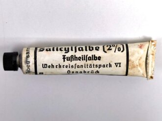 Tube "Fußheilsalbe" Wehrmacht , ungereinigt