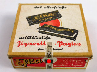 Paket 100 Briefchen EFKA Zigarettenpapier, Steuerbanderole mit Hakenkreuz geschwärzt, ungeöffnet
