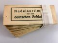 Nadelsortiment für den deutschen Soldaten, gelbliches Papier, sie erhalten ein Stück aus dem originalen Bündel
