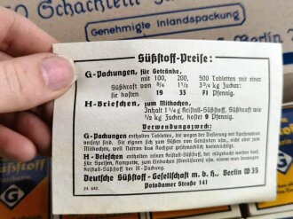 Pack "500 Tabletten Süßstoff Saccarin" ungeöffnet. Ein ( 1 ) Stück aus der originalem Umverpackung