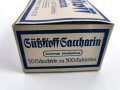 Kompletter Karton mit 50 Schachteln "500 Tabletten Süßstoff Saccarin"  Sehr guter Zustand