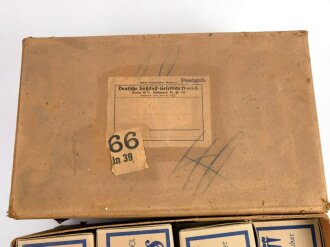 Kompletter Karton mit 100 Briefchen "1 1/4 Gramm Kristall Süßstoff Saccarin"  Sehr guter Zustand, sie erhalten einen Karton aus der originalen Umverpackung
