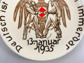 Erinnerungsteller an die Saarabstimmung 13.1.1935 " Deutsch ist die Saar - Deutsch immerdar " Durchmesser 24cm, guter Zustand