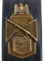 Wandplakette "Dem Jungschützen für hervorragende Schießleistungen gestiftet. Kriegerkameradschaft Weiskirchen 1942" Maße 17,5 x 22cm14 x 25cm