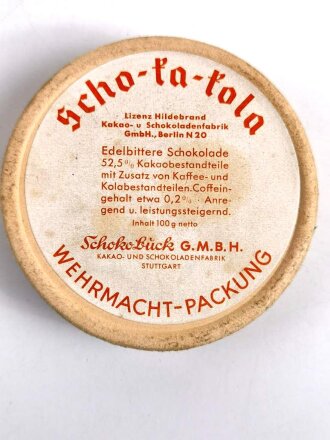 Scho-ka-kola Dose Wehrmacht Packung aus Pappe,  datiert 1939, leer