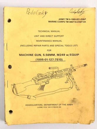 U.S. Technical Manual 9-1005-201-23&P "Machine...
