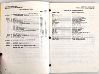 U.S. Technical Manual 9-1005-201-23&P "Machine Gun, 5.56MM, M249 w/Equip" used, U.S. 1990 dated