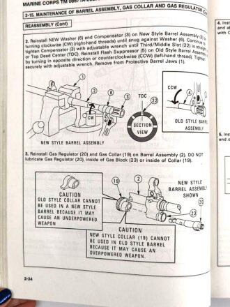 U.S. Technical Manual 9-1005-201-23&P "Machine Gun, 5.56MM, M249 w/Equip" used, U.S. 1990 dated