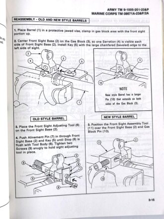 U.S. Technical Manual 9-1005-201-23&P "Machine Gun, 5.56MM, M249 w/Equip" used, U.S. 1990 dated