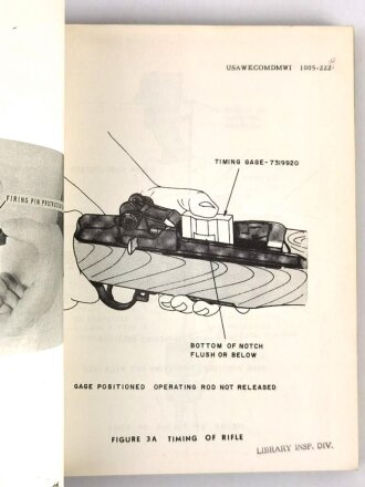 U.S. Technical Manual 1005-222 "Overhaul of the Rifle, U.S.Cal..30:m1" used, U.S. 1965 dated