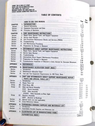 U.S. Technical Manual 9-1005-317-23&P "Pistol,...