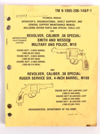 U.S. Technical Manual 9-1005-14&P-1 "Pistol,...