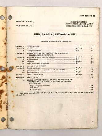 U.S. Technical Manual 9-1005-211-35 "Pistol, Caliber...