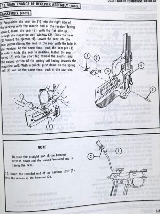 U.S. Technical Manual 9-1005-317-23&P "Pistol, Semiautomatic, 9mm, M9" used, U.S. 1987 dated