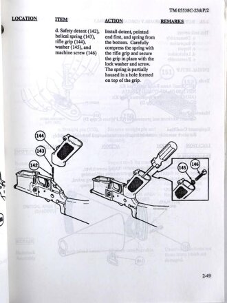 U.S. Technical Manual 9-1005-319-23&P "Rifle, 5.56-MM, M16A2 W/E" used, U.S. 1987 dated