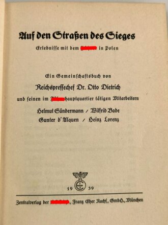Otto Dietrich "Auf den Strassen des Sieges"...