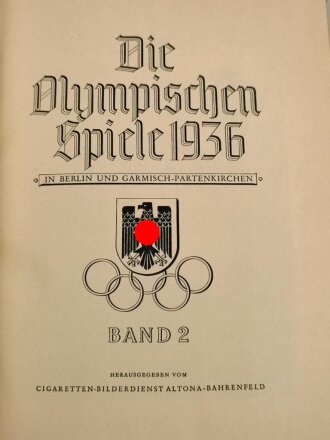 "Olympia 1936" - Band 2 Die Olympischen Spiele 1936 in Berlin und Garmisch-Partenkirchen, 165 Seiten, komplett, im Schutzumschlag