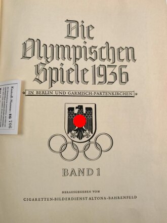 "Olympia 1936" - Band 1 Die Olympischen Spiele 1936 in Berlin und Garmisch-Partenkirchen, 127 Seiten, komplett