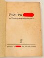 "Reden Des Führers am Parteitag Großdeutschland 1938" 80 Seiten, DIN A5, gebrauch, obere Ecke defekt