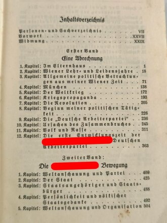 Adolf Hitler " Mein Kampf" Volksausgabe Ganzleinen 1936, gebraucht mit Widmung von 1936