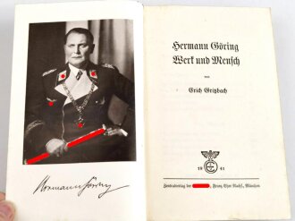 "Hermann Göring - Werk und Mensch", München, 1941, 349 Seiten, gebraucht, stockfleckig