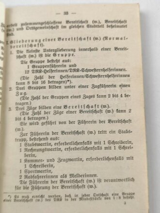 "Dienstvorschrift für das Deutsche Rote Kreuz", datiert 1938 ca. 200 Seiten, gebraucht, kleinformat