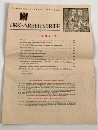 "DRK-Arbeitsbrief" Nummer 4, August 1943, DIN A4