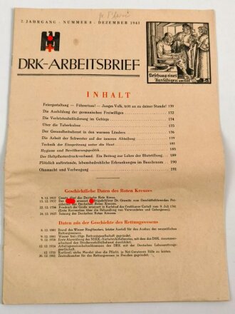 "DRK-Arbeitsbrief" Nummer 8, Dezember 1943, DIN A4