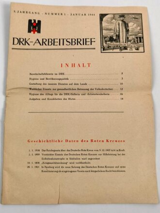"DRK-Arbeitsbrief" Nummer 1, Januar 1944, DIN A4