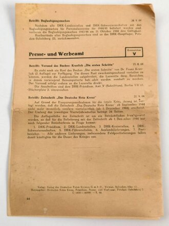 Das Deutsche Roten Kreuz Verordnungsblatt, Folge 9/10. September/Oktober 1944