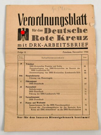 Das Deutsche Roten Kreuz Verordnungsblatt, Folge 11....