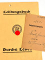 Leistungsbuch Reichsjugendabzeichen männliche Jugend, dazu Schwimmzeugnis, datiert 1941. Lichtbild in HJ Uniform, Frankfurt am Main