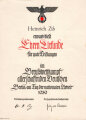 Hilter-Jugend "Ehrenurkunde Berufswettkampf 1939", datiert 1939