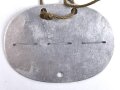 Erkennungsmarke Wehrmacht aus Aluminium eines Angehörigen, " 1/Pi Ers Batl 35 " 1. Pionier Ersatz Bataillon 35