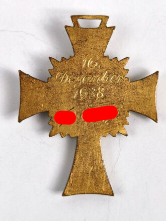 Ehrenkreuz der Deutschen Mutter ( Mutterkreuz ) in Gold, Emailleschäden
