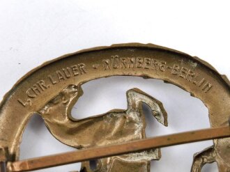 Deutsches Reiterabzeichen 1930 in Bronze. Gut erhaltene Bronzierung
