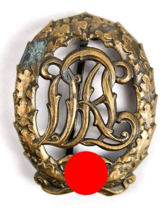 Deutsches Reichssportabzeichen DRL in Bronze, Rückseitig ohne Herstellermarkierung was sehr selten vor kommt