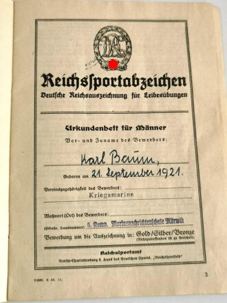 Umfangreiches Papierkonvolut eines Hitler-Jugend Angehörigen aus Bad Schwalbach.