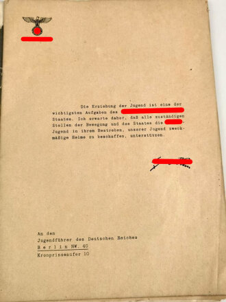 Reichsjugendführung der NSDAP, Gebiet Hochland, "Schafft Heime für die Hitlerjugend" DIN A4, etwa 55 Seiten