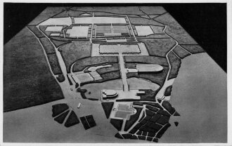 Ansichtskarte "Stadt der Reichsparteitage Nürnberg - Modell des Parteitaggeländes aus der Vogelschau"