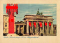 Ansichtskarte "Berlin, Brandenburger Tor im Flaggenschmuck"