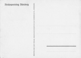 Ansichtskarte Reichsparteitag Nürnberg "Der Führer grüßt vom Balkon des Deutschen Hofes"