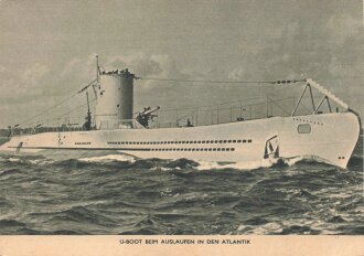 Ansichtskarte "U-Boot beim Auslaufen in den Atlantik"